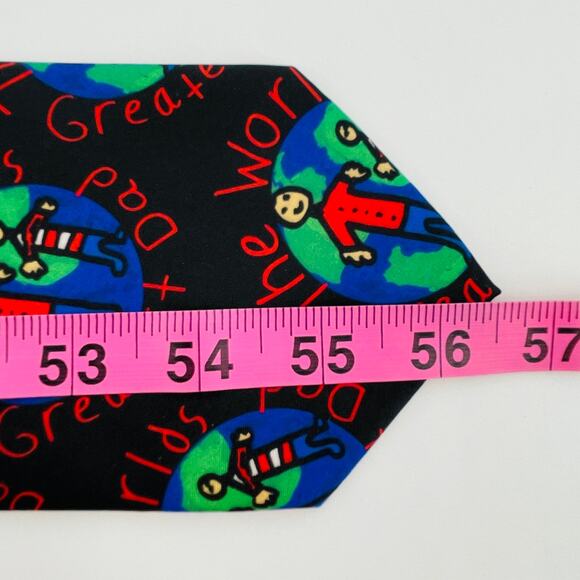 Ralph Marlin Vintage World's Greatest Dad Novelty Fun Colorful Mens Tie - Picture 8 of 8
